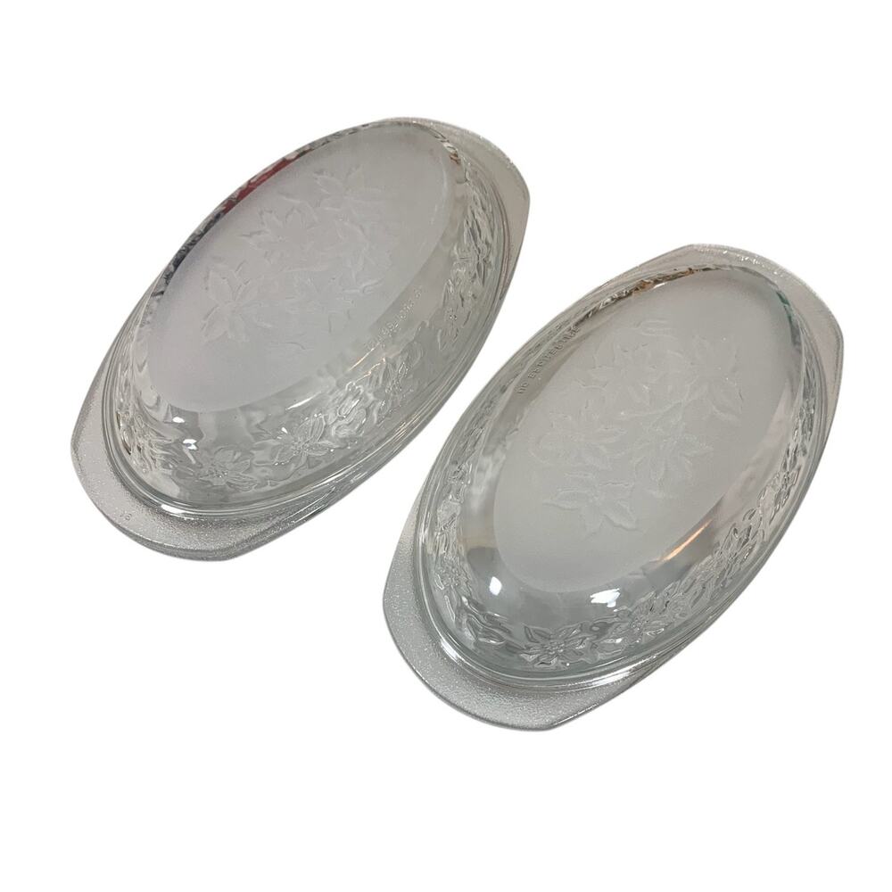 Princess House FANTASIA Oval Individual Baker Casserole 2 Piece Set 9”